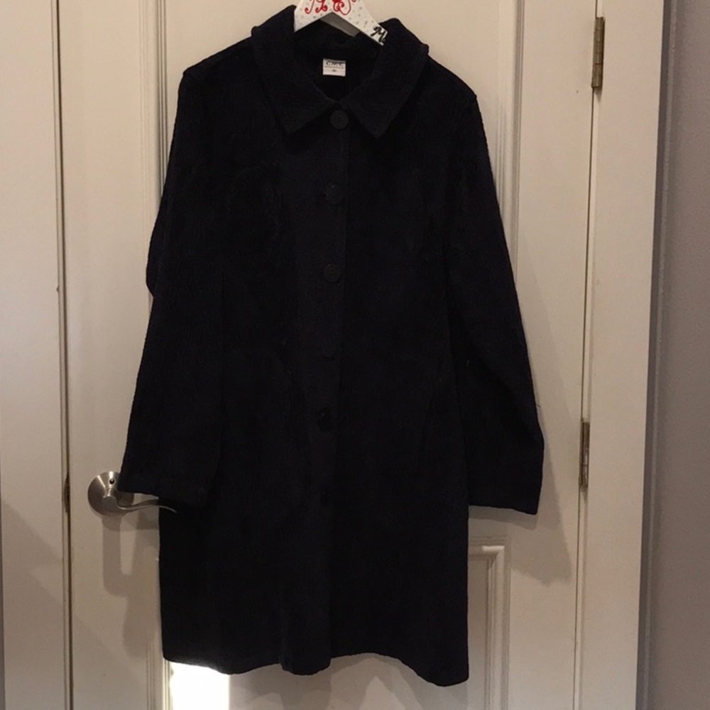 Color Me Cotton purple and black coat